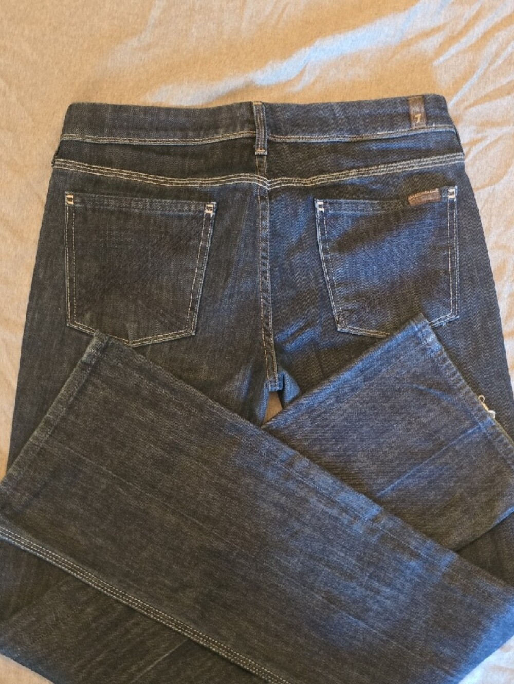 7 For All Mankind Women's Dark Blue Slim Jeans - Flynt - Picture 4 of 4